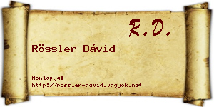 Rössler Dávid névjegykártya