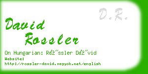 david rossler business card